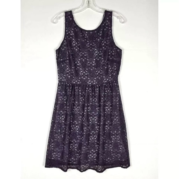 The Limited Lace Dress Womens 6 Purple Floral Sleeveless Mini Casual Party NWT - Picture 4 of 13